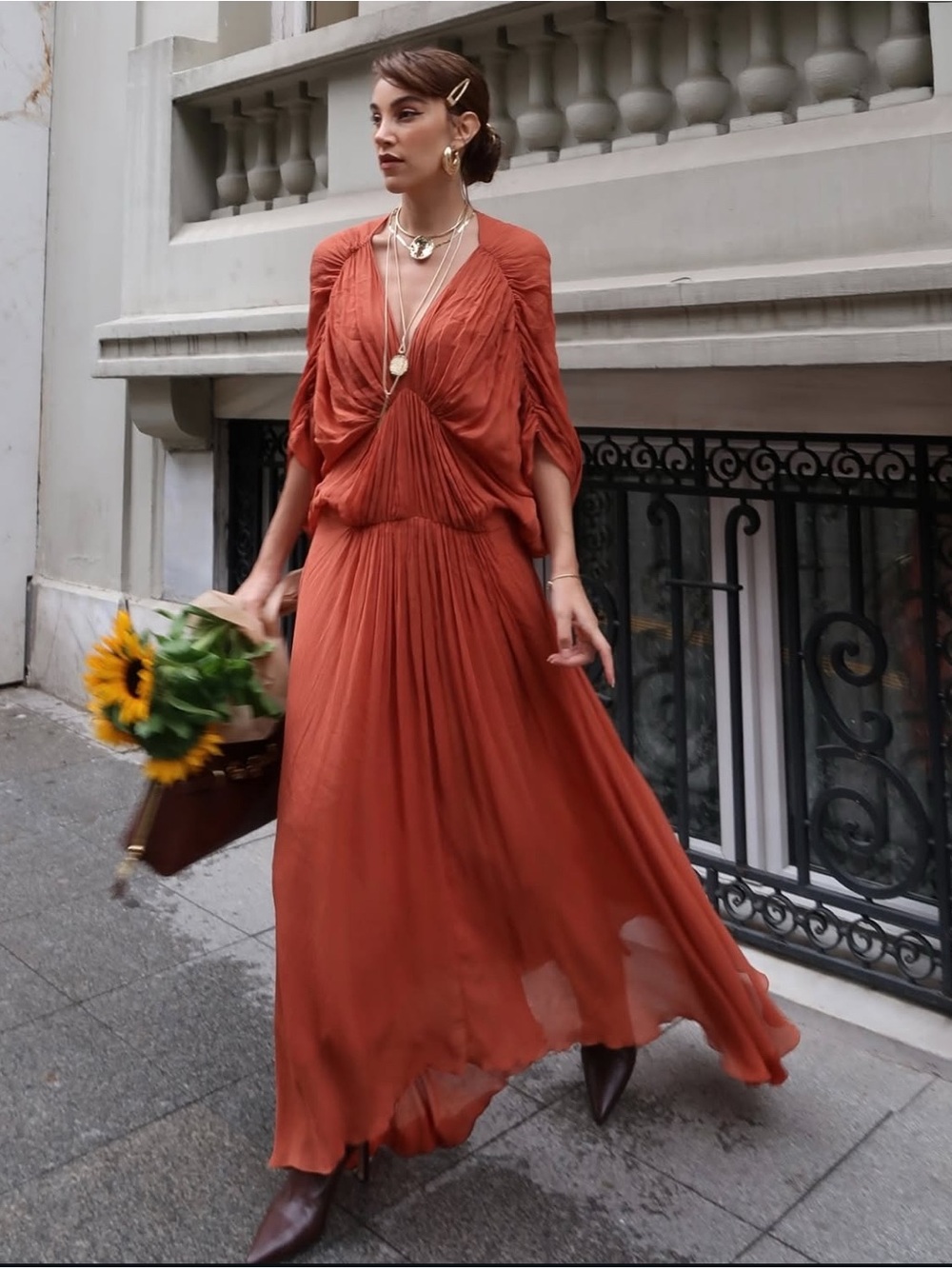 Zara Sage Green Knot-Front Maxi Dress - Picture 13 of 13